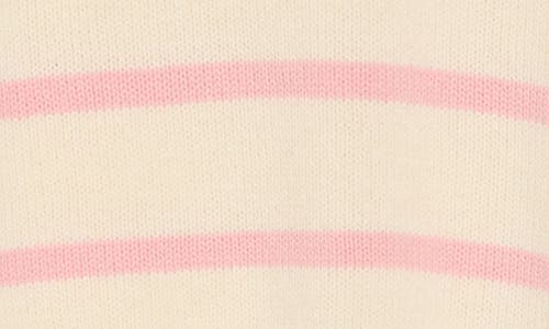 Melrose And Market Stripe Knit Pullover In Ivory- Pink Placed Stripe