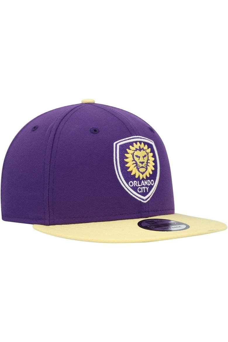 Men's New Era Purple/Gold Orlando City SC Two-Tone 9FIFTY Snapback Hat, Alternate, color, Purple