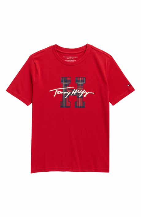 Tommy Hilfiger Kids' Plaid Logo Graphic T-Shirt
