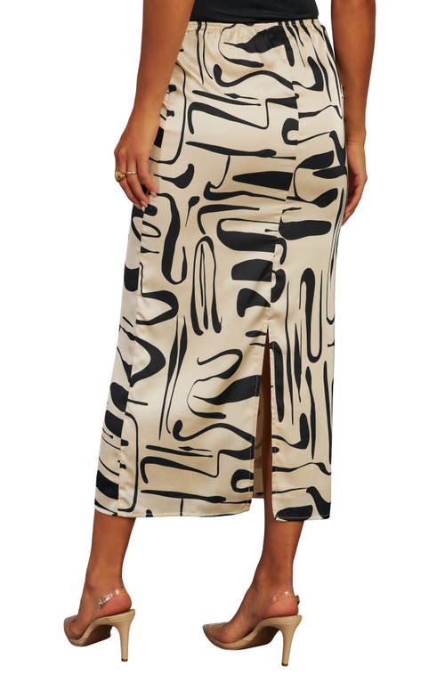 VICI COLLECTION VICI COLLECTION ROMANTIC MATCH ABSTRACT PRINT MIDI SKIRT
