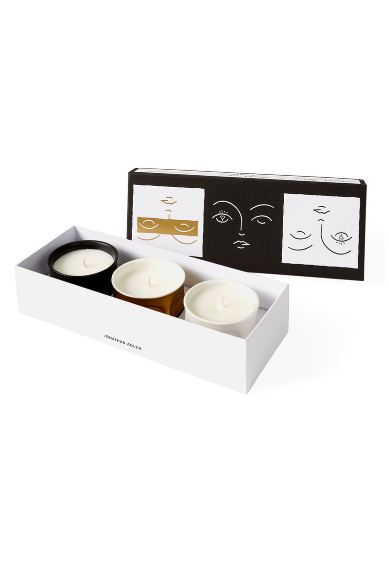 Muse Votive Candle Set, Alternate, color, White / Black / Gold