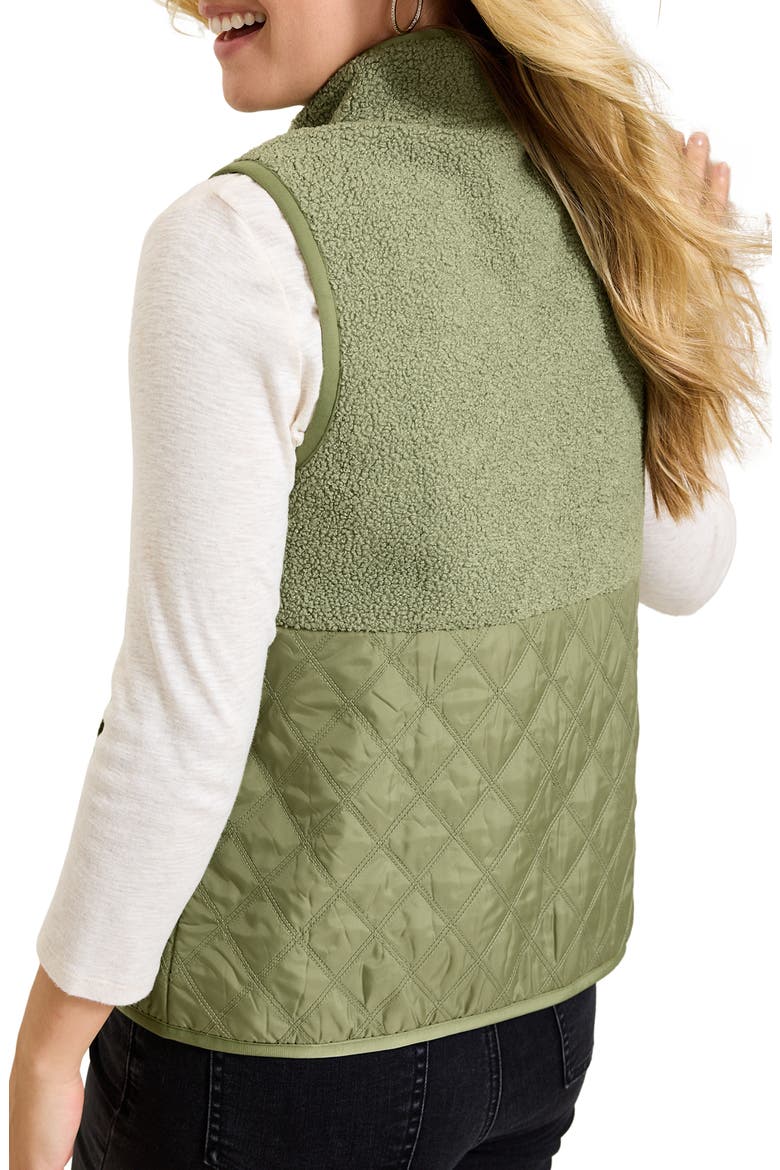 Mixed Media Quilted Vest, Alternate, color, DUSTY THYME