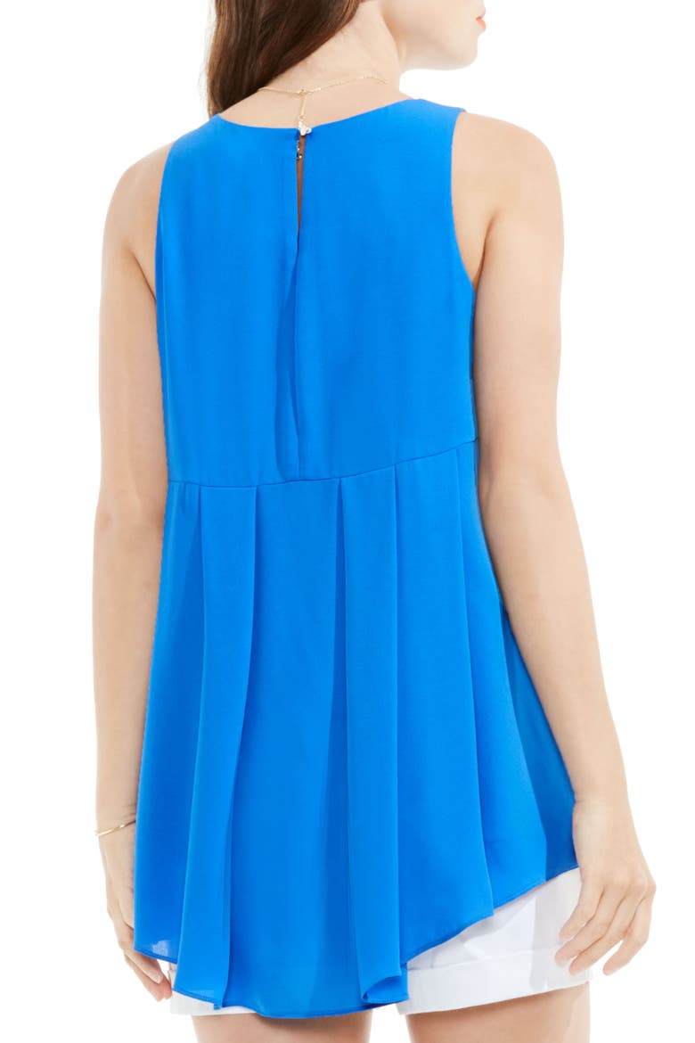 Back Pleat Blouse, Alternate, color, DEEP SKY