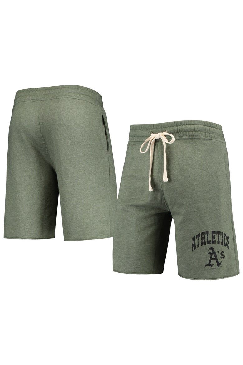 Men's Concepts Sport Heathered Olive Oakland Athletics Mainstream Tri-Blend Shorts, Alternate, color, Green