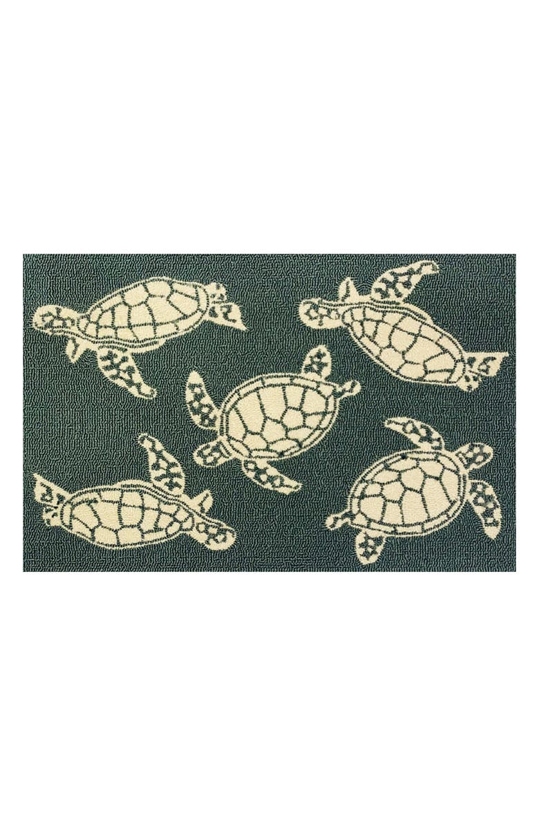 R16 HOME Sea Turtle Doormat, Main, color, Green Cream