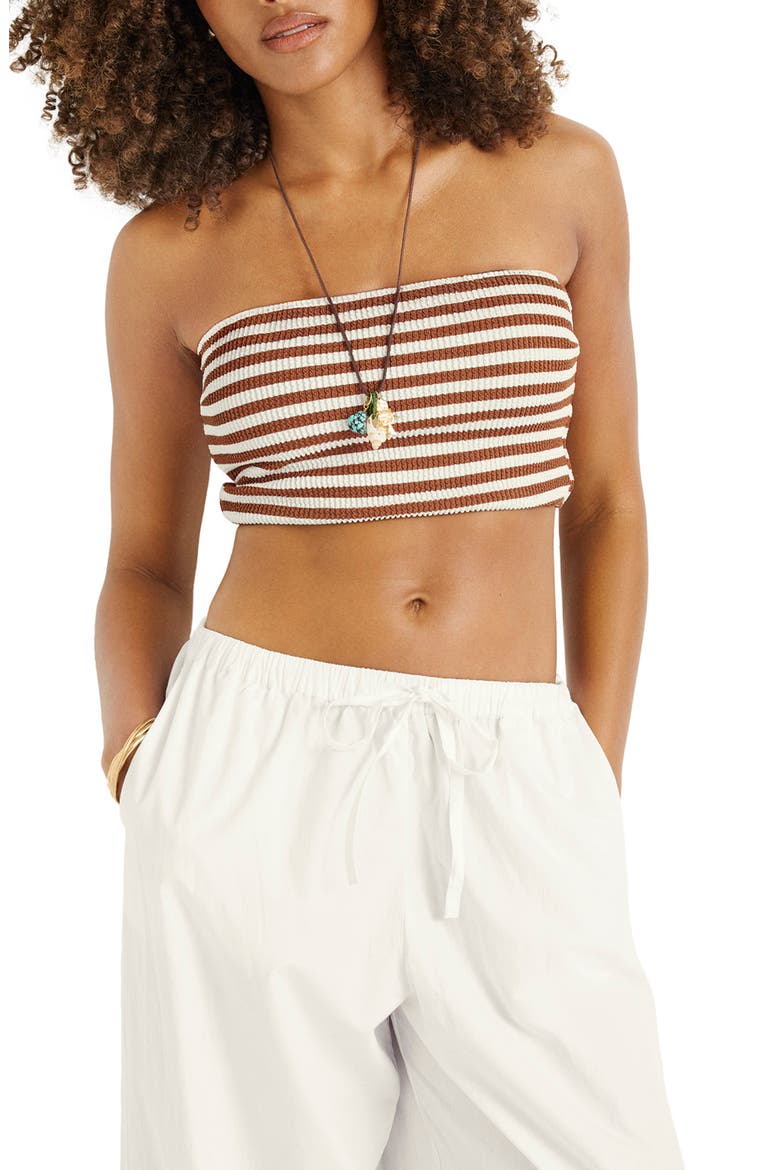 Nala Bandeau Bikini Top, Main, color, RED OCHRE STRIPE