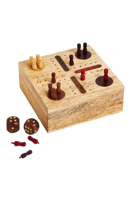 Matr Boomie Pachisi Travel Game Set - Hand Carved, Fair Trade in Brown 