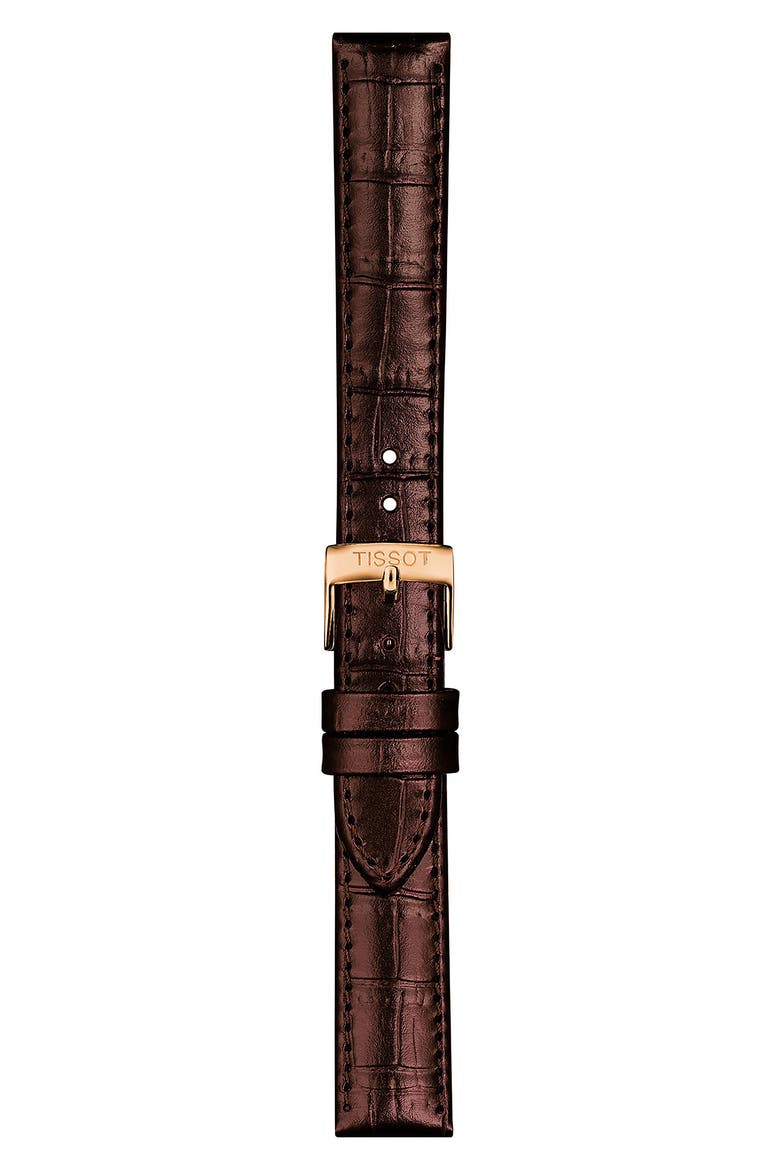 Premium Carson Automatic Leather Strap Watch, 30mm, Alternate, color, BROWN/ SILVER/ ROSE GOLD