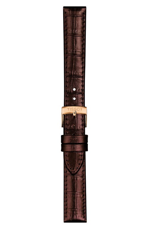 Tissot Premium Carson Automatic Leather Strap Watch, 30mm In Brown/silver/rose Gold