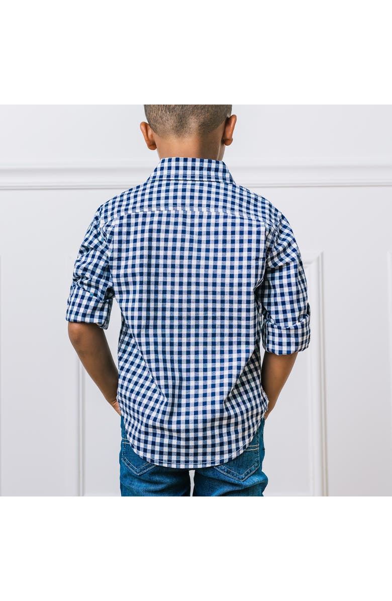 Hope & Henry Baby Boys' Organic Stretch Poplin Roll-Up Shirt, Infant, Alternate, color,