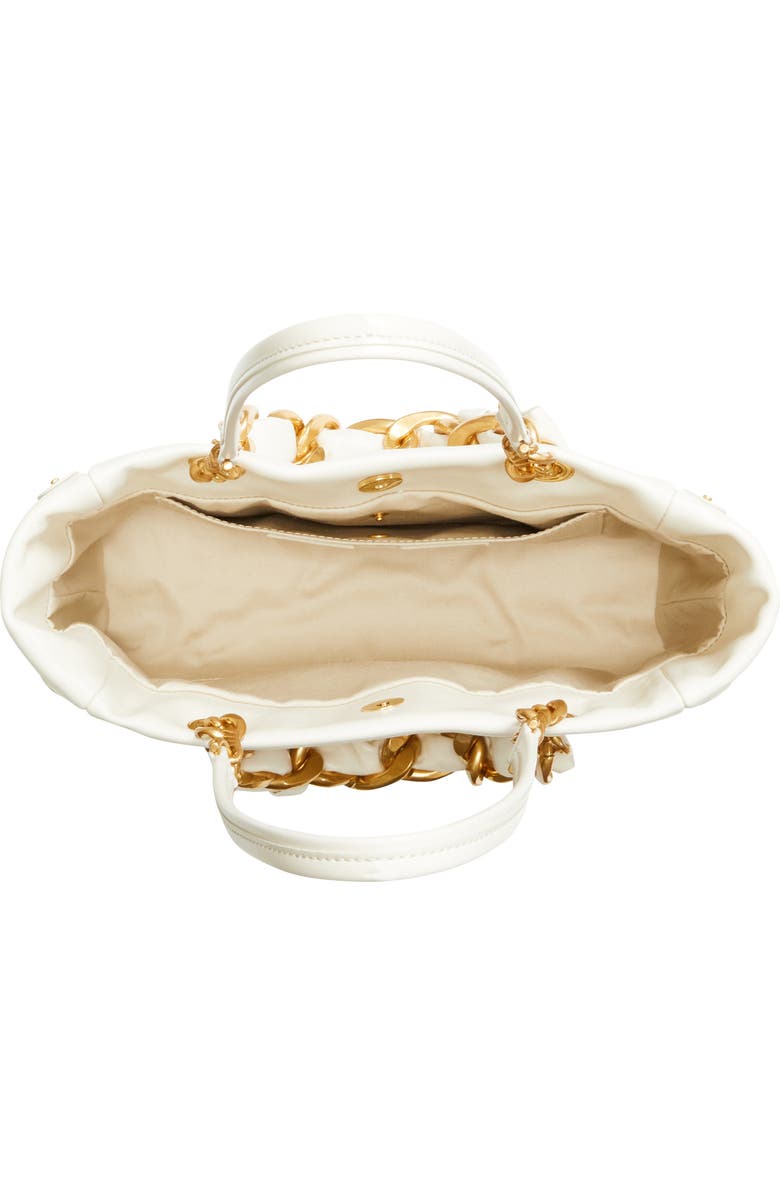 Balmain Small 1945 Soft Cabas Crinkled Leather Tote, Alternate, color, Cream