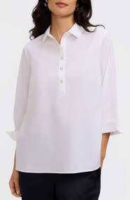 Foxcroft Therese Button Back Popover Shirt