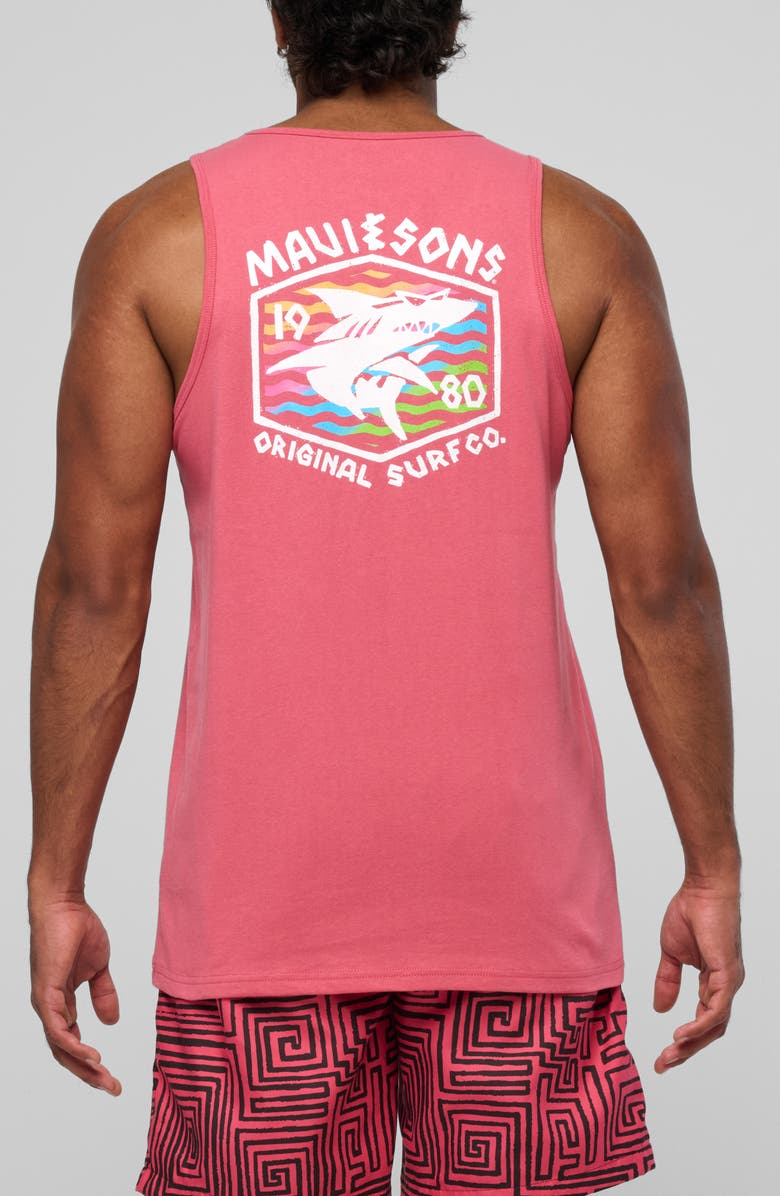 Maui & Sons Surf Thrasher Graphic Tank, Alternate, color, Deep Coral