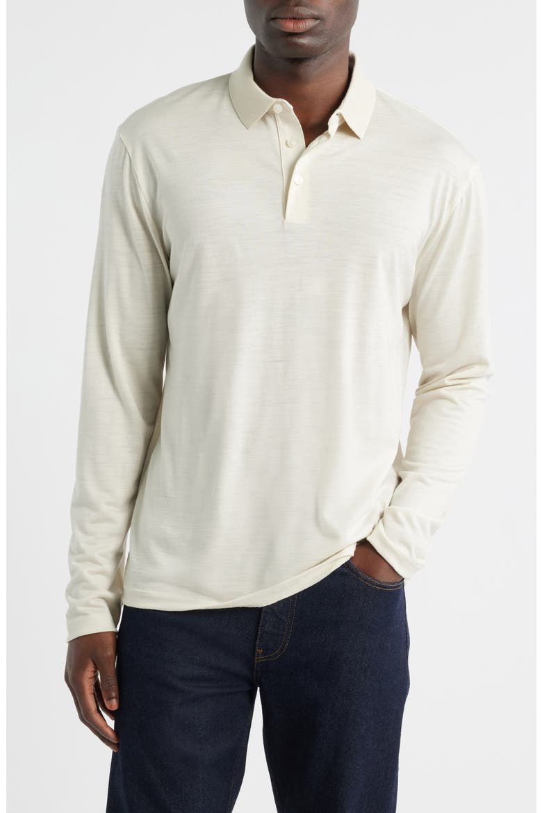 Pado 110 Long Sleeve Wool Polo, Main, color, OPEN WHITE