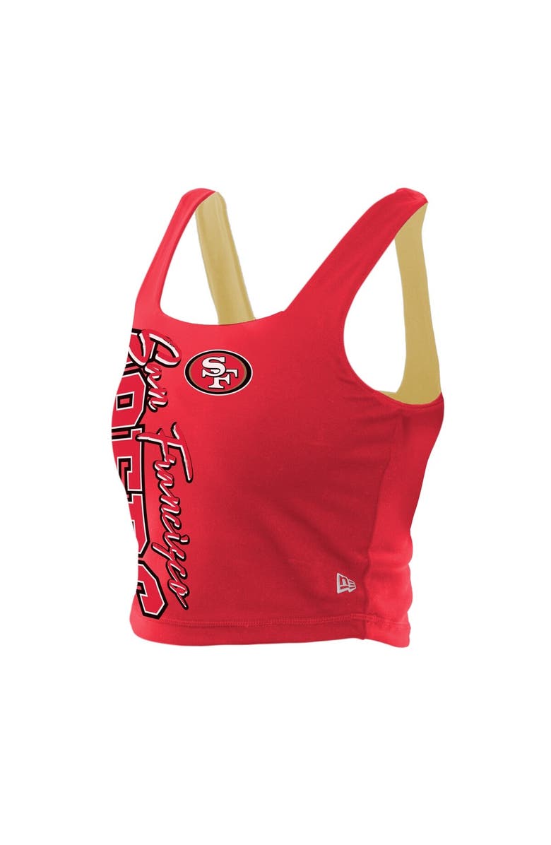 New Era Women's New Era Scarlet/Black San Francisco 49ers Reversible Cropped Sport Classics Tank Top, Alternate, color,