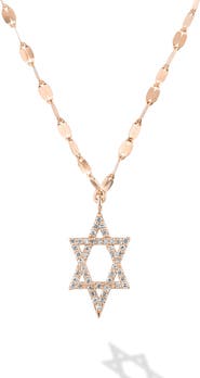 LANA 14K Gold Diamond Star of David Pendant Necklace