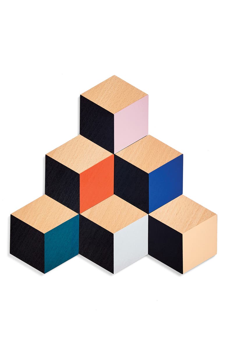 Areaware 'Table Tiles' Coasters, Alternate, color, Black Multi