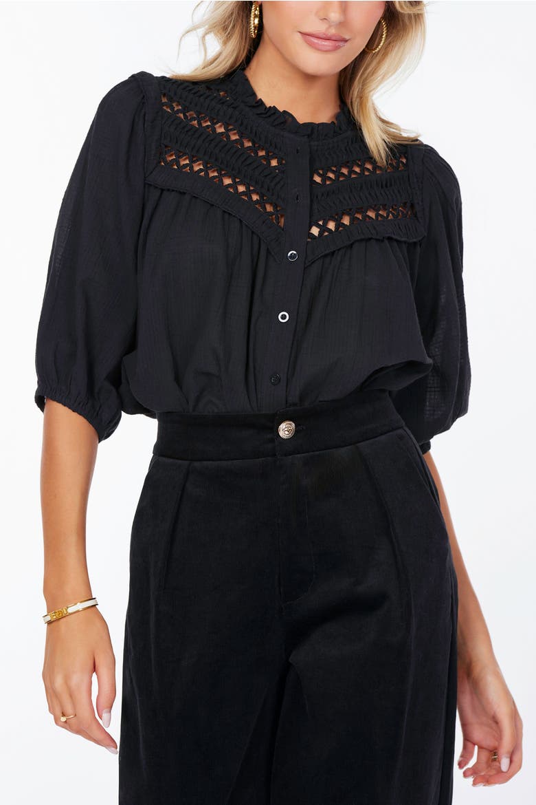 Chelsea Detail Blouse, Main, color, Soft Black