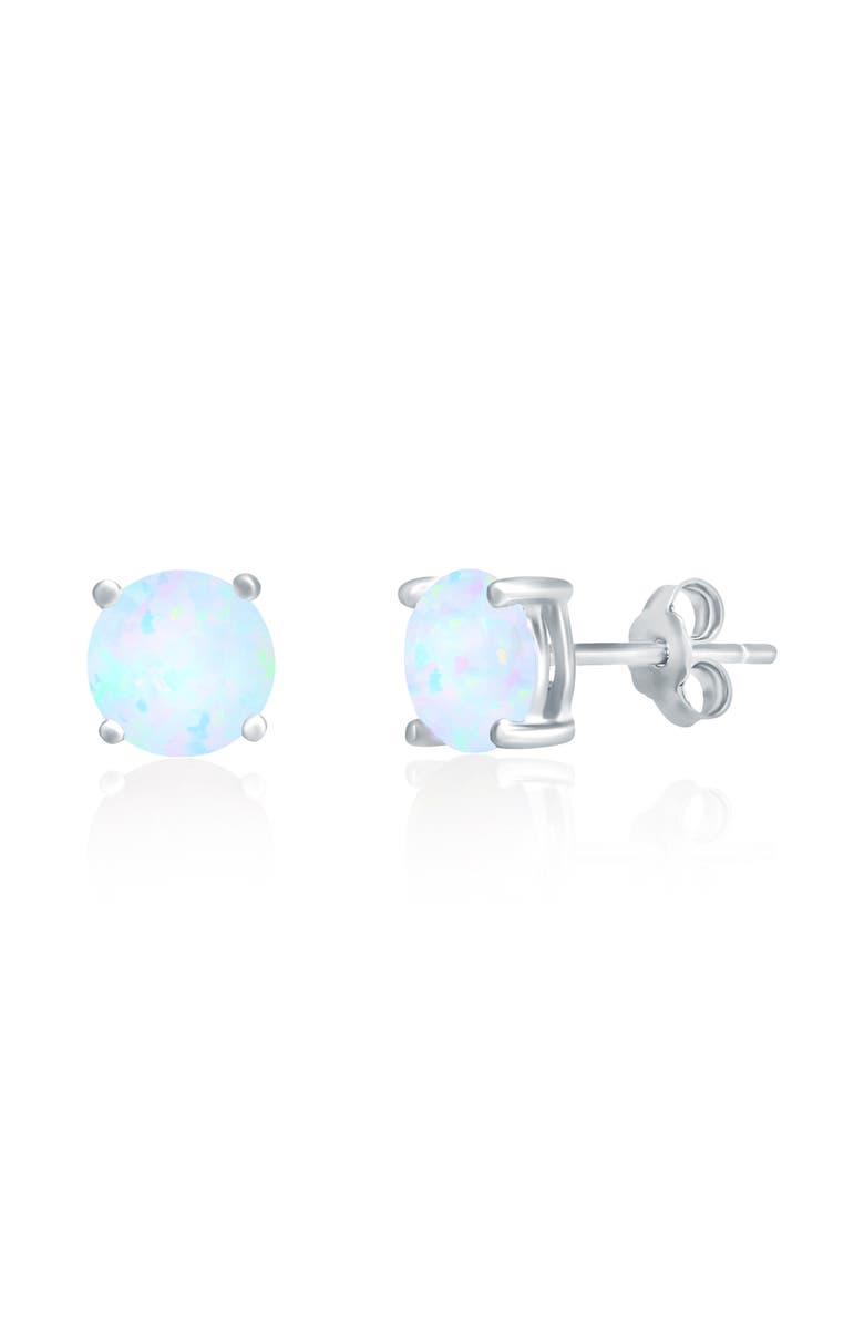 Donatello Gian Sterling Silver White Opal Studs, Main, color, White