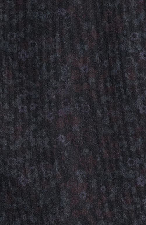 Robert Barakett Felix Floral Print Knit Button-up Shirt In Navy