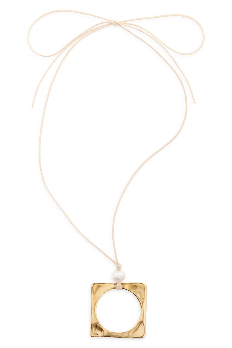 La Jolla Freshwater Pearl Pendant Necklace, Main, color, GOLD