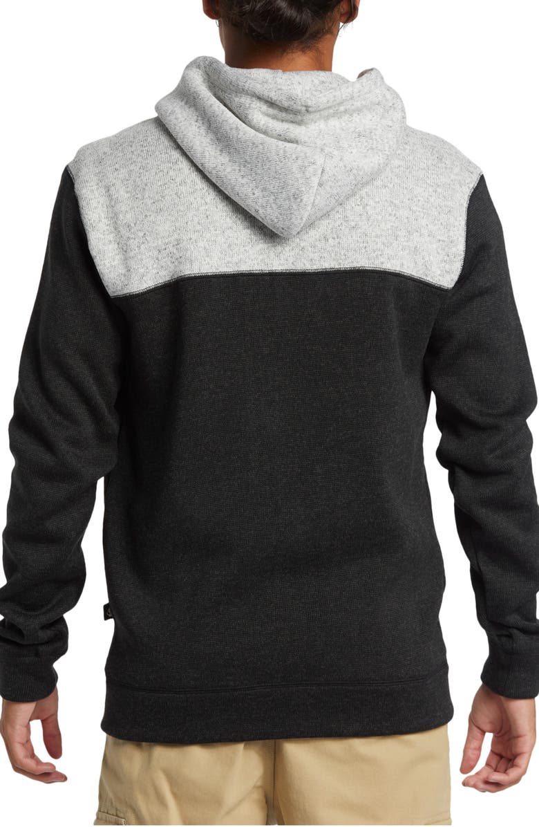 Quiksilver Keller Colorblock Fleece Lined Zip Hoodie, Alternate, color, Black Heather