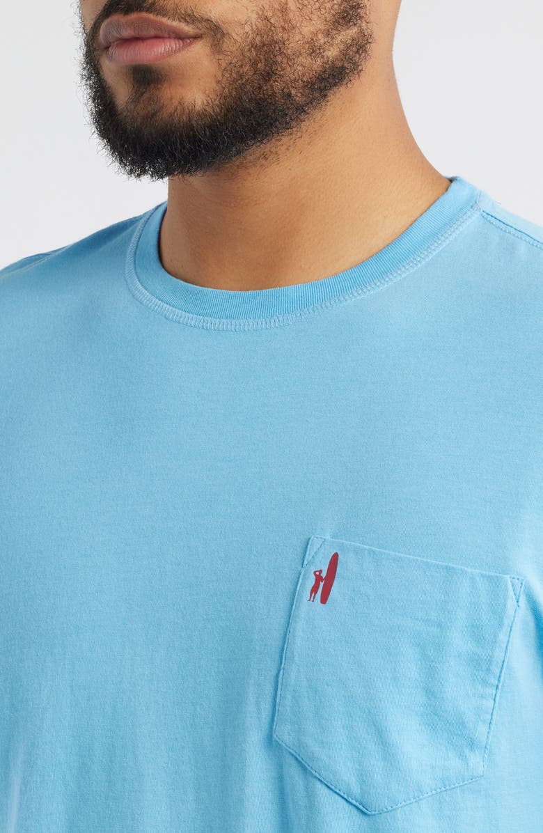 johnnie-O Brews 'n' Views Cotton Blend Pocket T-Shirt, Alternate, color, Maliblu