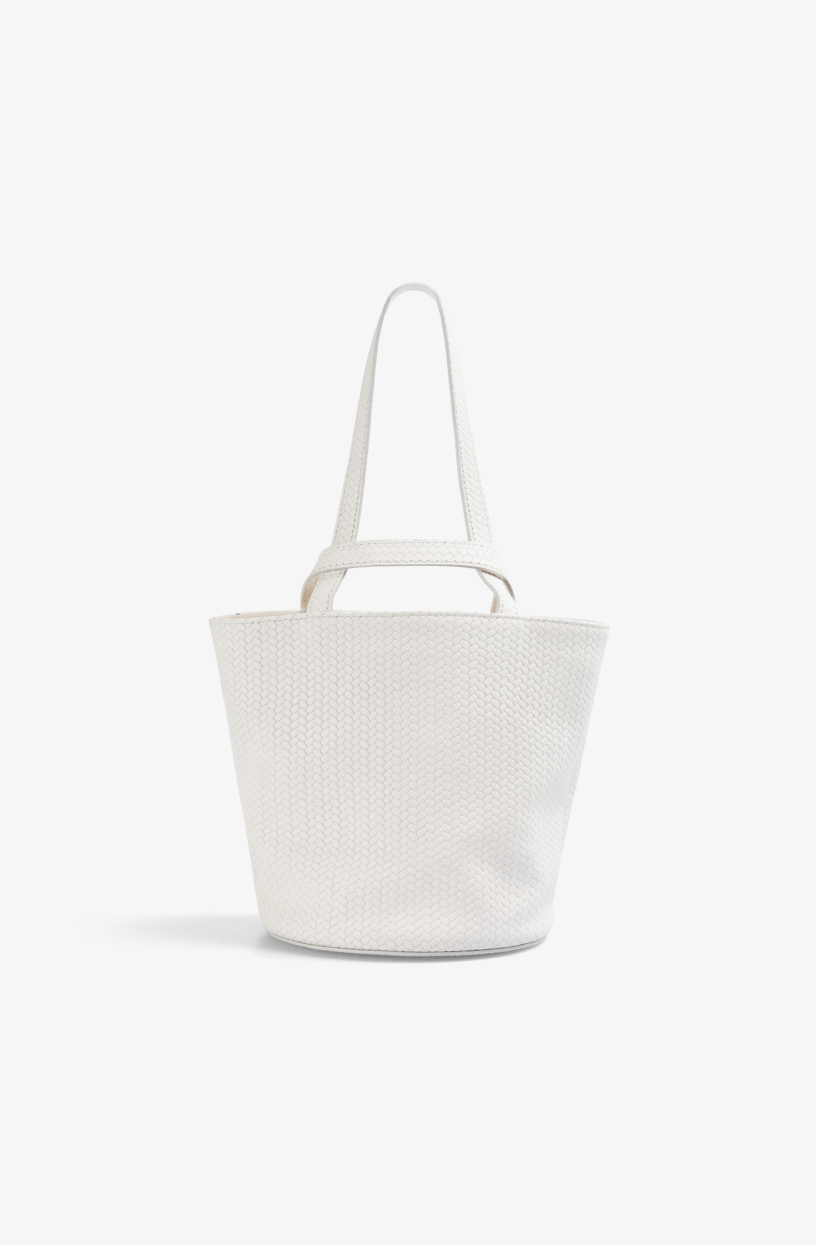 Scalpers Mini Cube Woven Leather Bag, Alternate, color, Offwhite