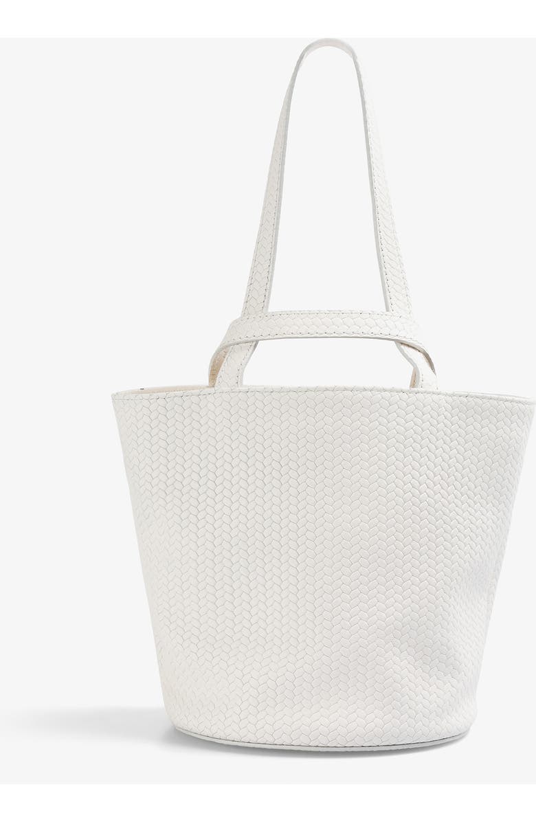 Scalpers Mini Cube Woven Leather Bag, Alternate, color, Offwhite