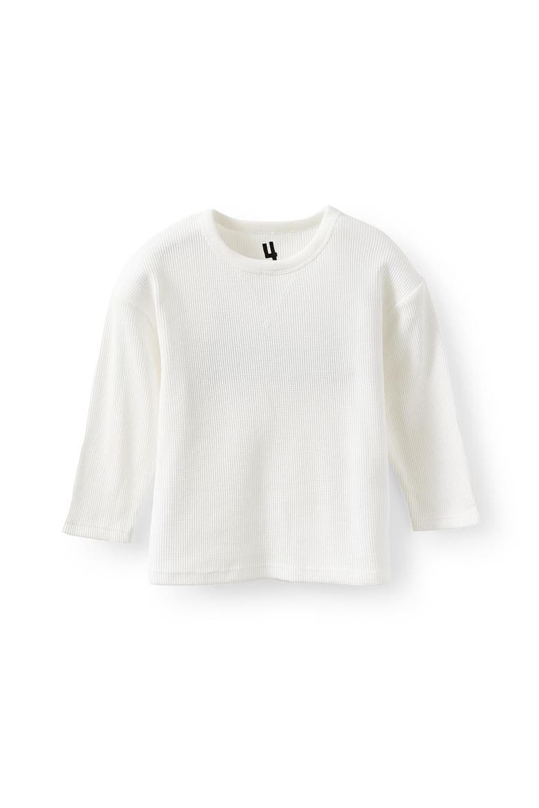 Kid's Waffle Long Sleeve Tee, Main, color, White Waffle