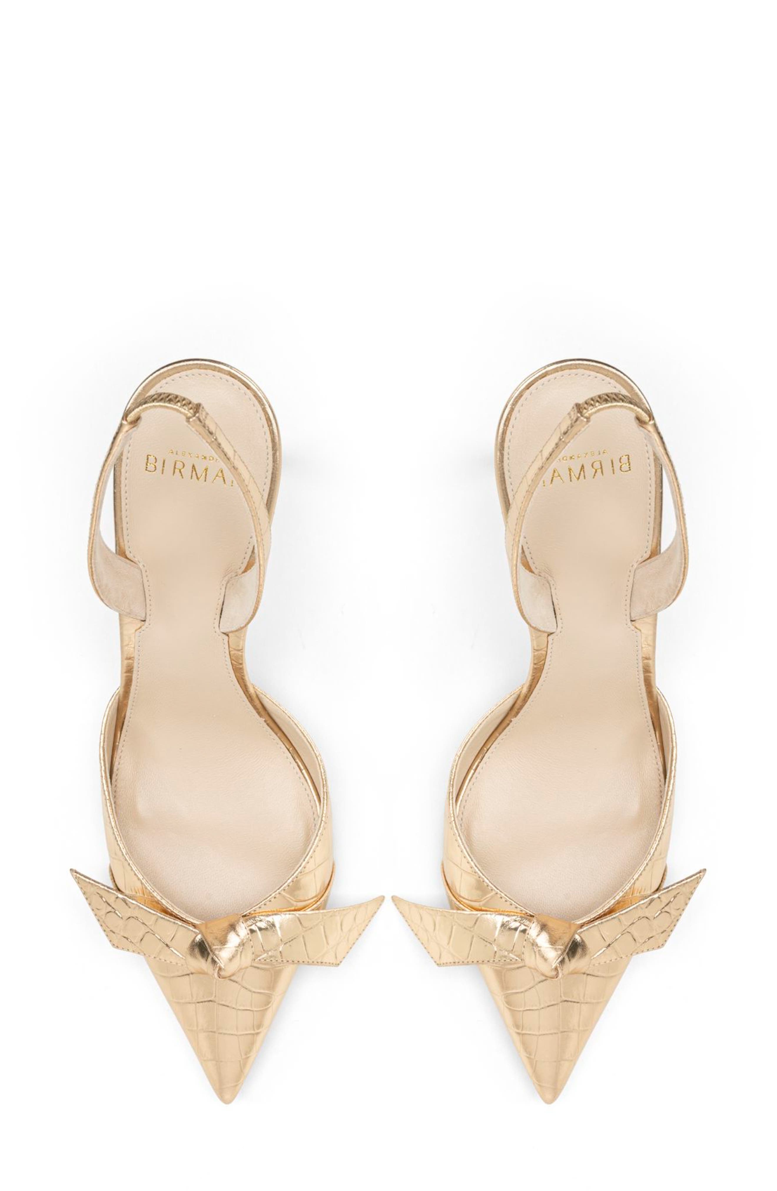 Alexandre Birman Clarita Croc Embossed Pointed Toe Slingback Pump, Alternate, color, 
