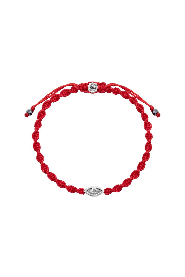 Men's Red String Evil Eye Bracelet Ancient Protection, Main, color, Silver