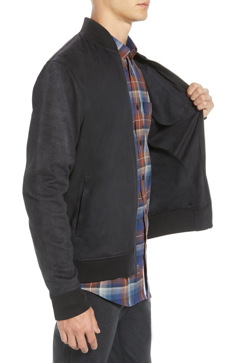 Ben Sherman Faux Suede Bomber Jacket, Alternate, color,
