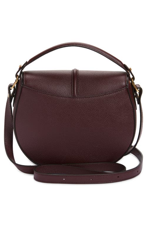 Demellier Siena Leather Saddle Crossbody Bag In Burgundy