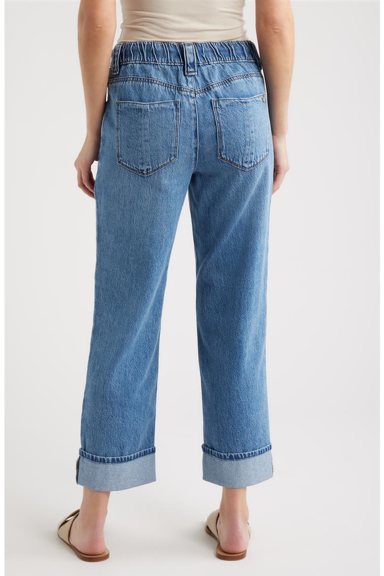 High Waist Cuffed Boyfriend Jeans, Alternate, color, BLUE VINTAGE