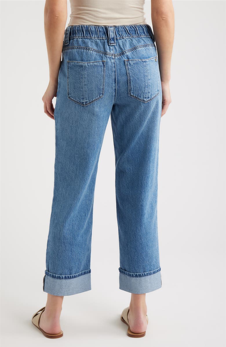 Wit & Wisdom High Waist Cuffed Boyfriend Jeans, Alternate, color, Blue Vintage