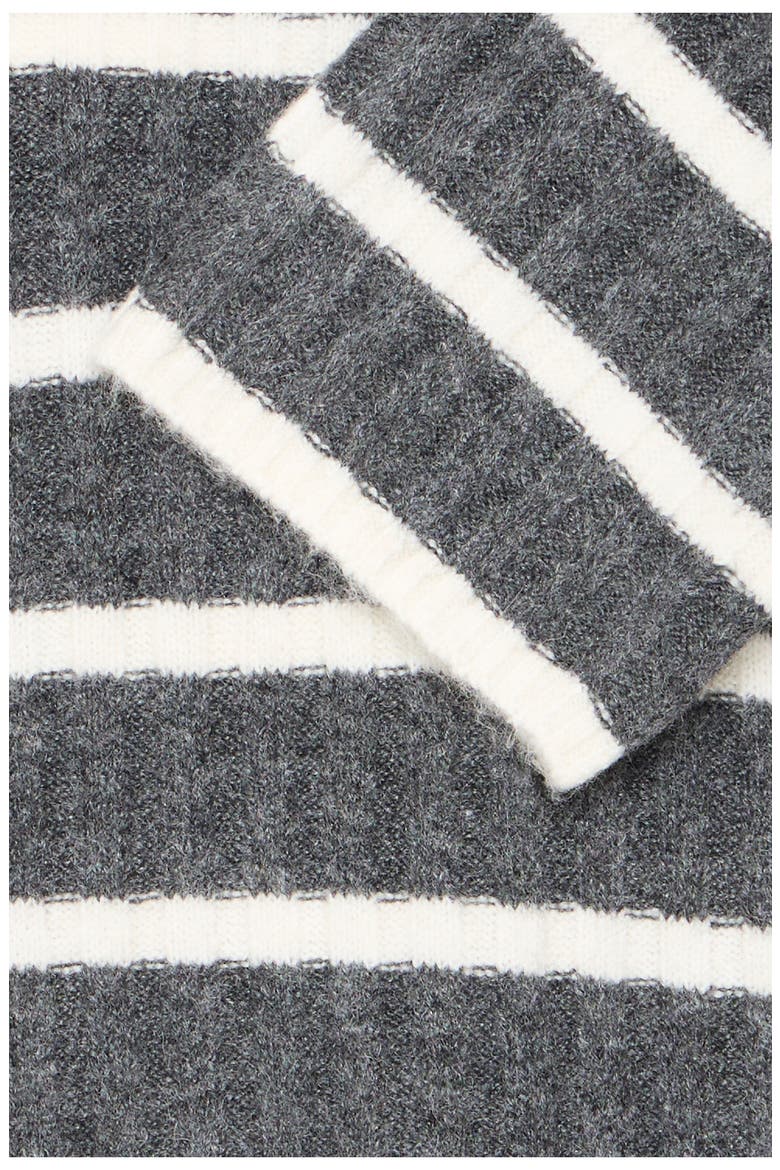Marianne Striped Sweater, Alternate, color, DARK GREY MELANG