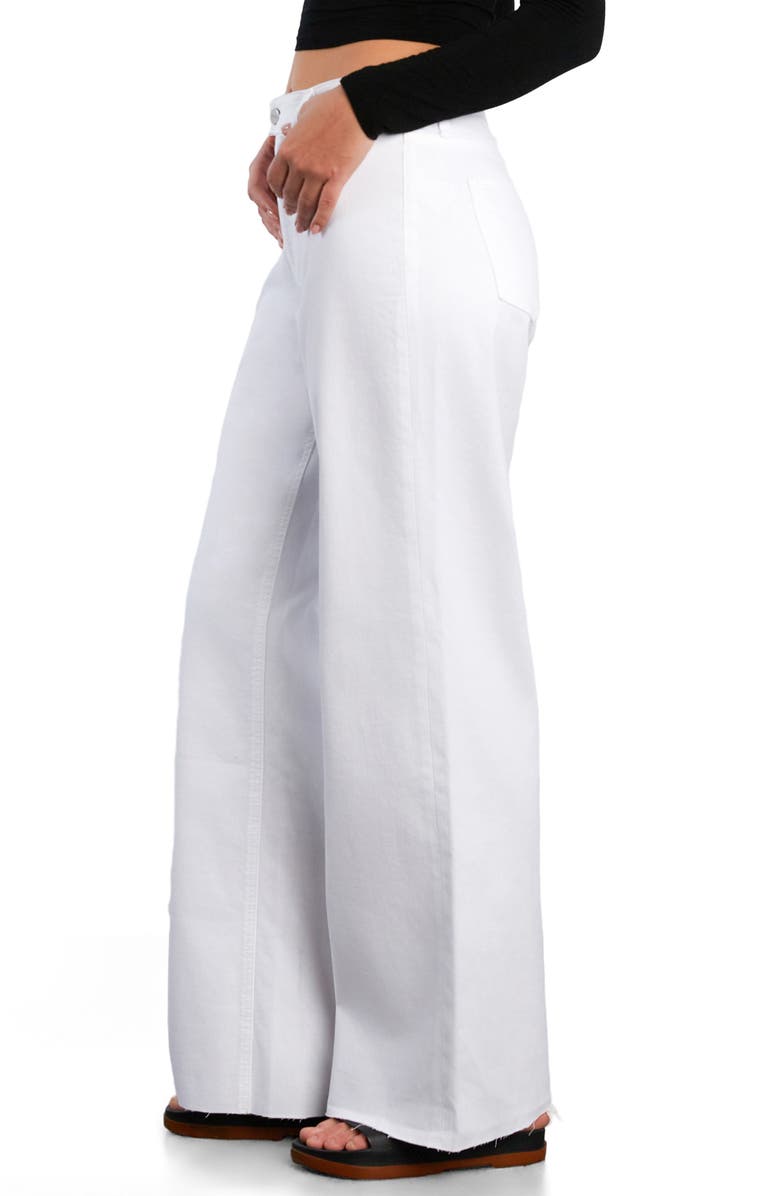 HINT OF BLU Flat Front Wide Leg Jeans, Alternate, color, White