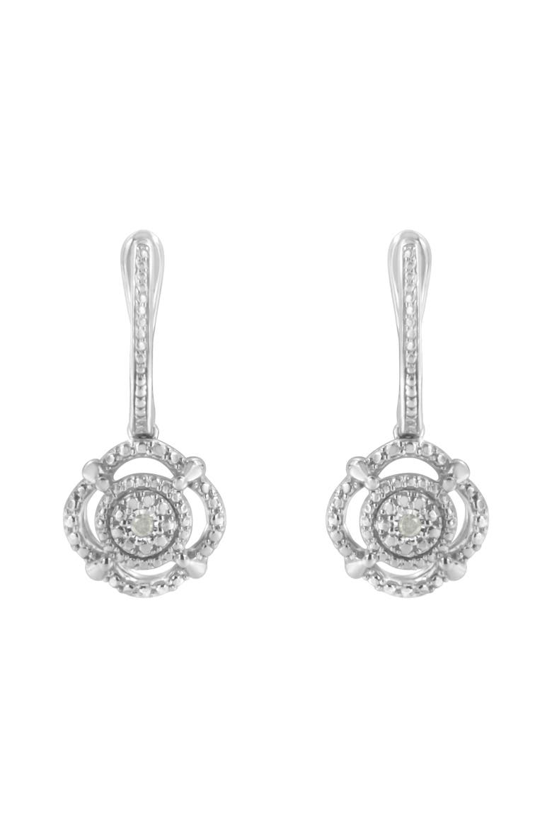 Silver Miracle- Diamond Accent Drop and Dangle Earrings, Alternate, color, White