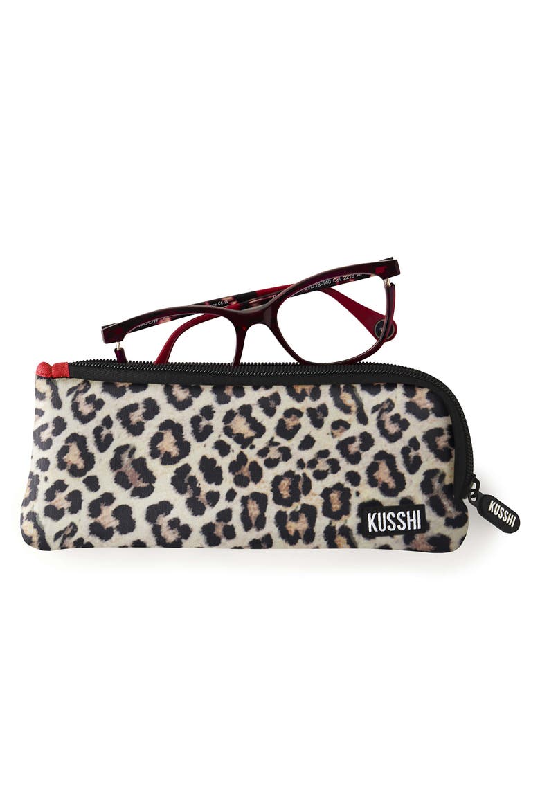 Cosmetics Pencil Case, Alternate, color, Leopard/Red
