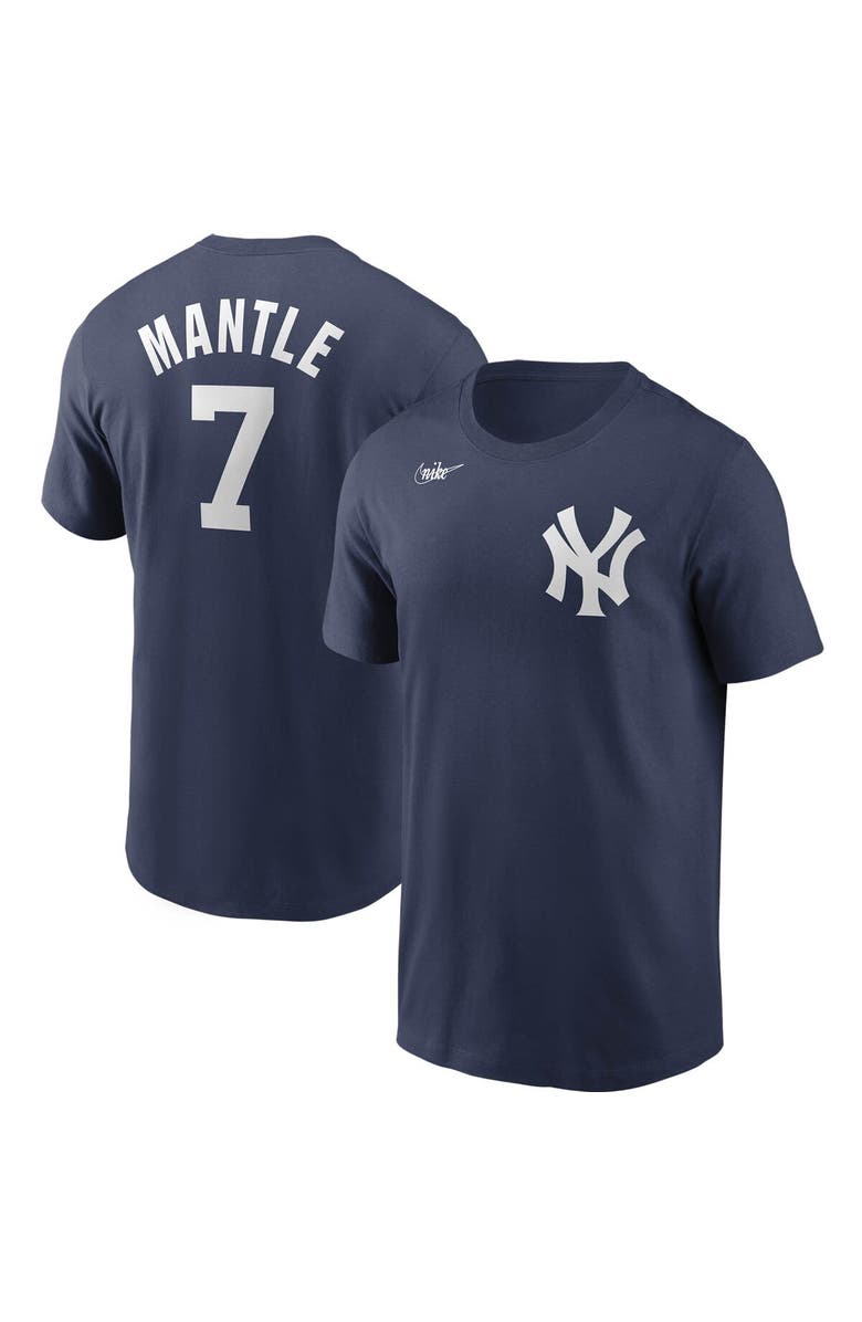 Nike Men's Nike Mickey Mantle Navy New York Yankees Cooperstown Collection Name & Number T-Shirt, Alternate, color, 