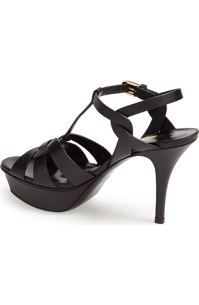 Saint Laurent Tribute T-Strap Platform Sandal, Alternate, color,