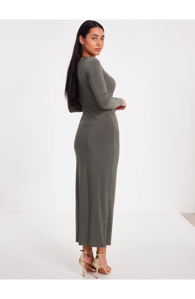 QUIZ Ity Long Sleeve Maxi Dress, Alternate, color, Khaki