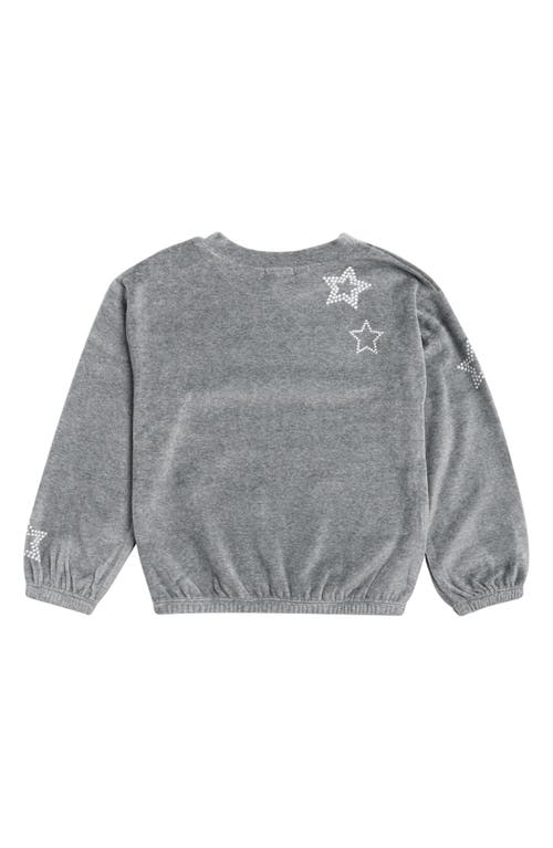 Splendid Kids' Foil Star Pullover Sweatshirt In Gray