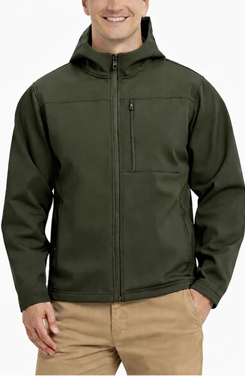 Water Resistant Hooded Softshell Jacket
