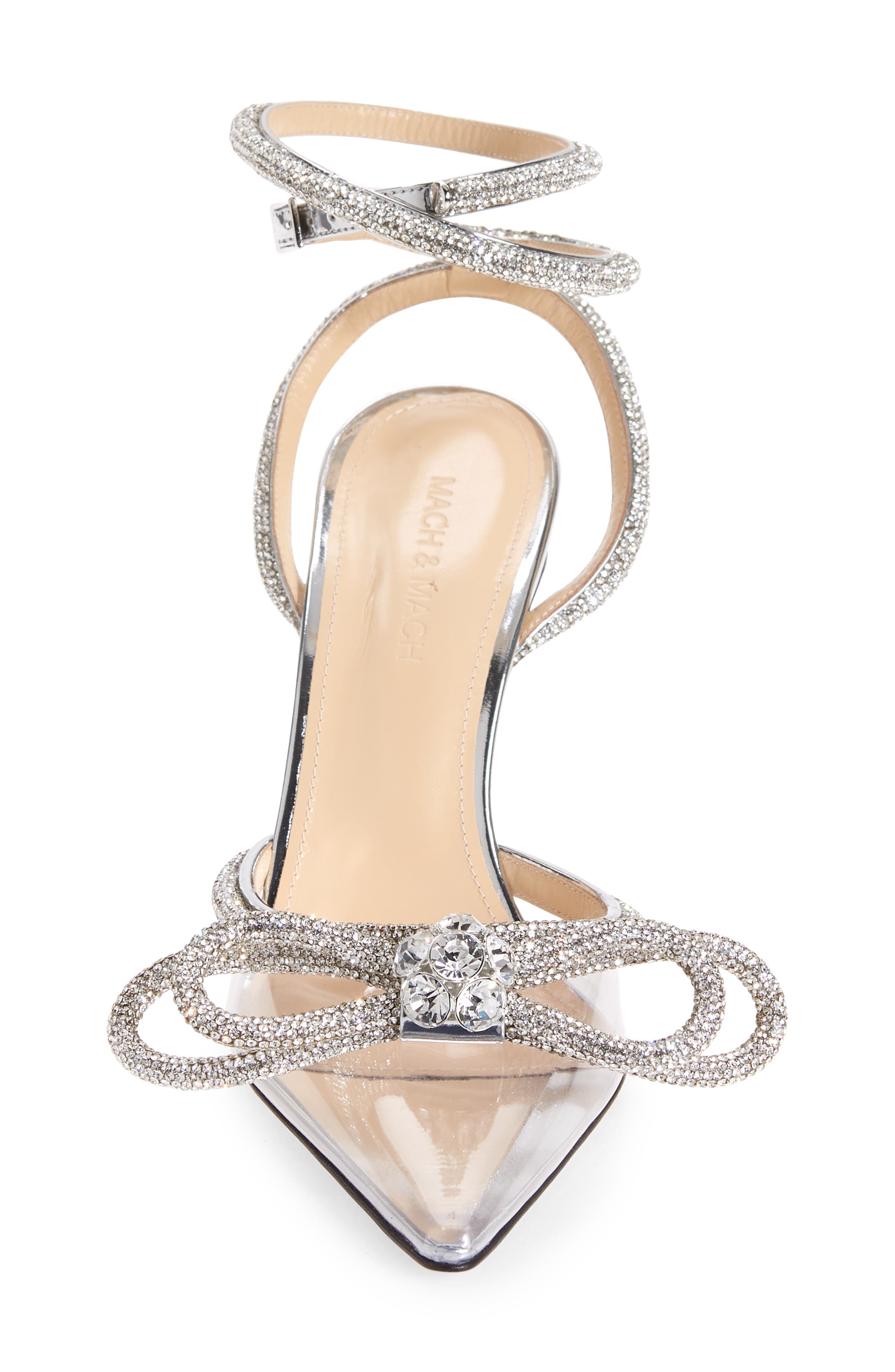 Mach & Mach Double Crystal Bow PVC Pump, Alternate, color, 