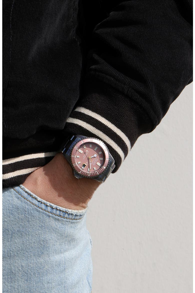 Casanova Swiss Movement Ultra Distressed Bracelet Watch, 44mm, Alternate, color, PINK
