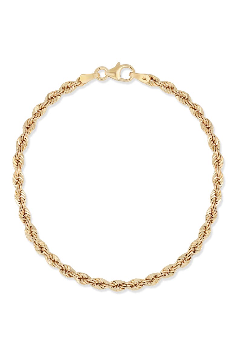 14K Gold Rope Chain Bracelet (Nordstrom Exclusive), Main, color, YELLOW