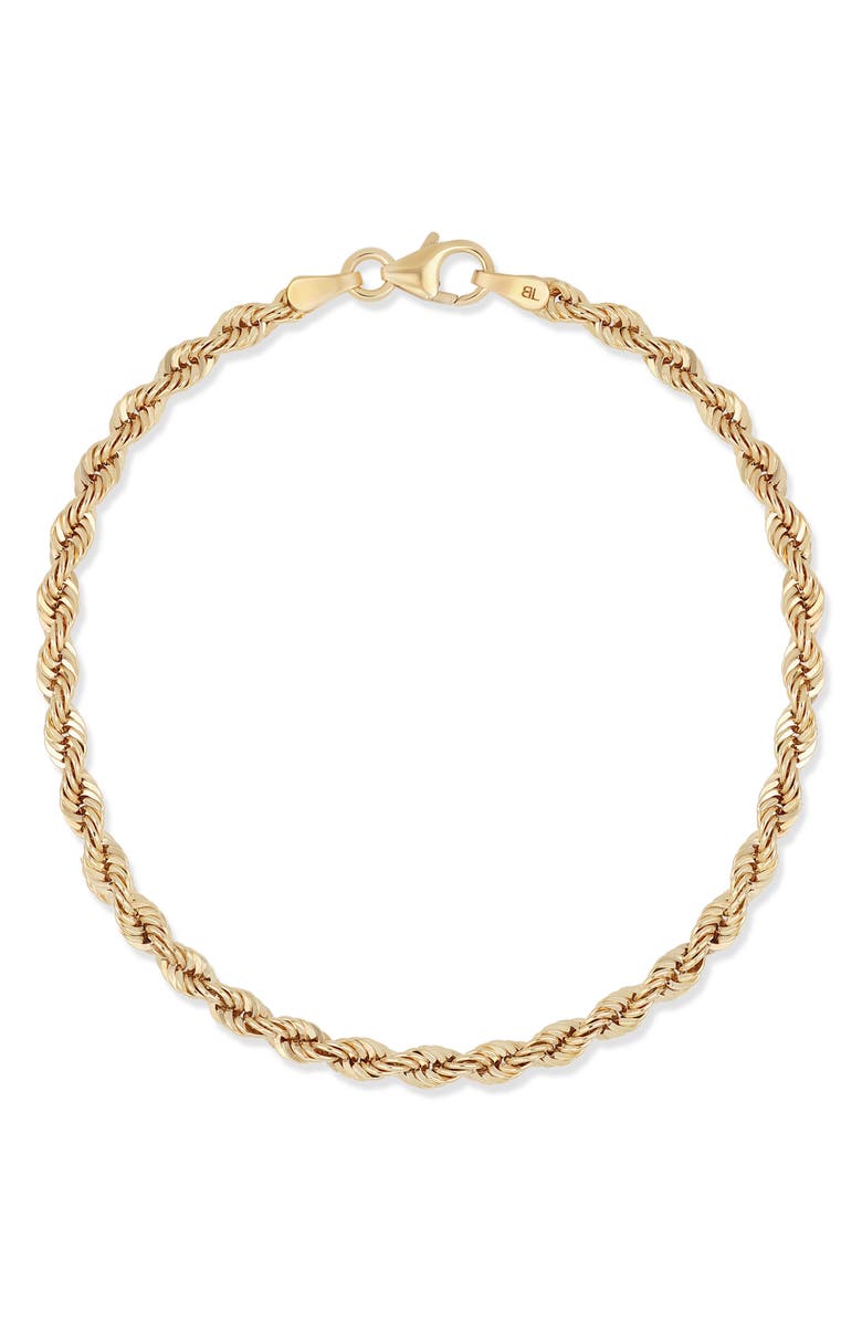 Bony Levy 14K Gold Rope Chain Bracelet, Main, color, 14K Yellow Gold