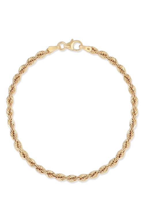 Bony Levy 14K Gold Rope Chain Bracelet (Nordstrom Exclusive) in Yellow at Nordstrom, Size 7"